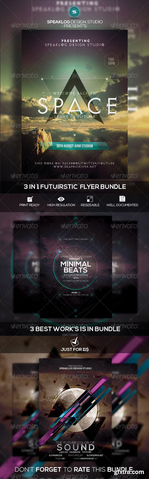 Graphicriver Futuristic Flyer Bundle Vol-01 8570634