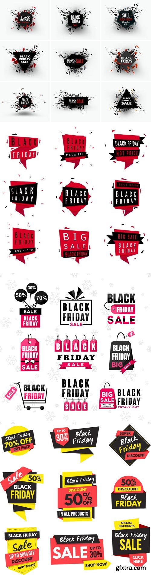 Vectors - Black Friday Shiny Labels 2