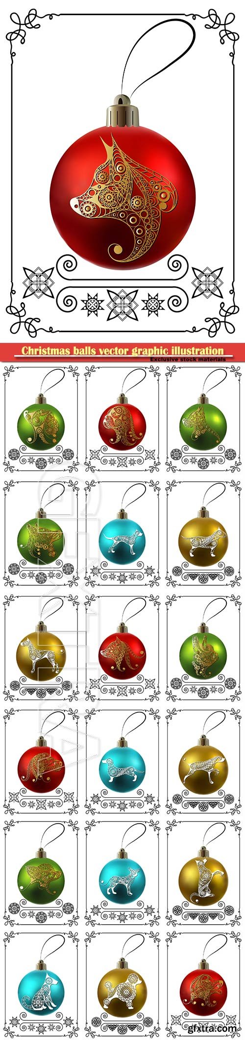 Christmas balls vector graphic illustration