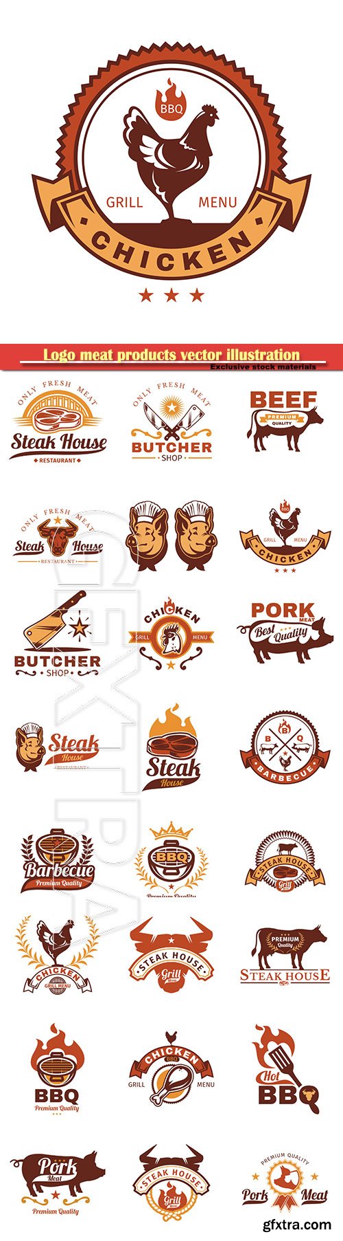 Logo meat products vector illustration template # 78