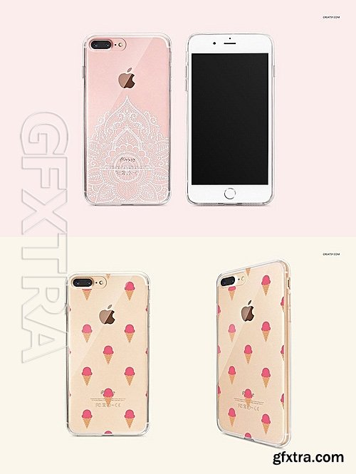 CM - Transparent iPhone Case Mockup Set 1403772