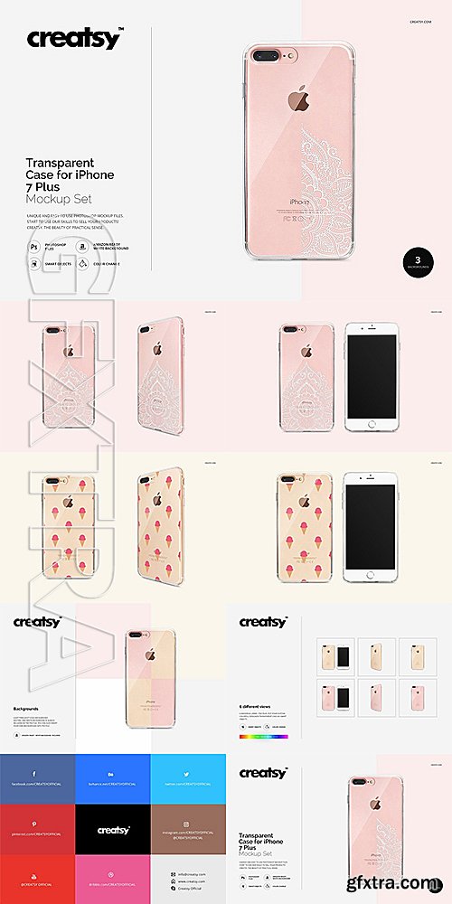 CM - Transparent iPhone Case Mockup Set 1403772