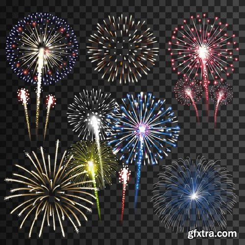 Fireworks holiday new year Christmas flash explosion 25 EPS