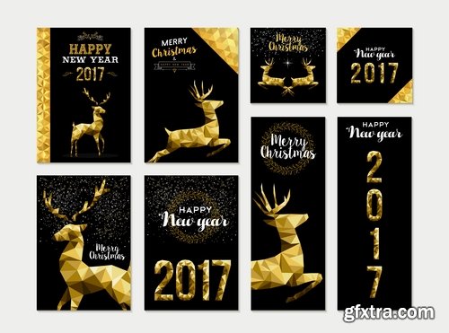 New Year banner Christmas flyer background is winter gift card 3-25 EPS