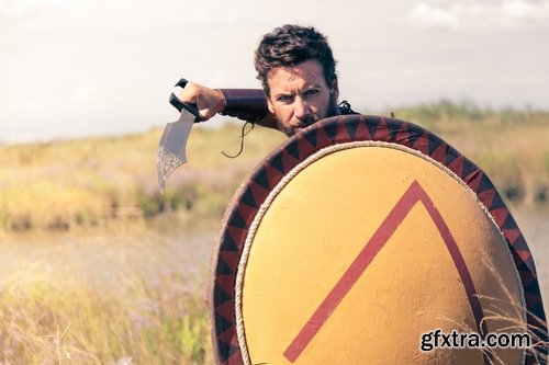 Roman gladiator medieval warrior a Spartan armor sword shield 25 HQ Jpeg