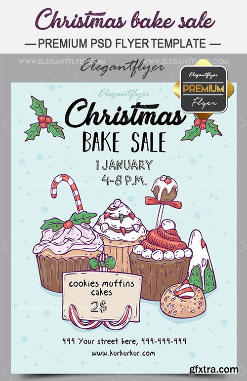 Christmas Bake Sale – Flyer PSD Template + Facebook Cover