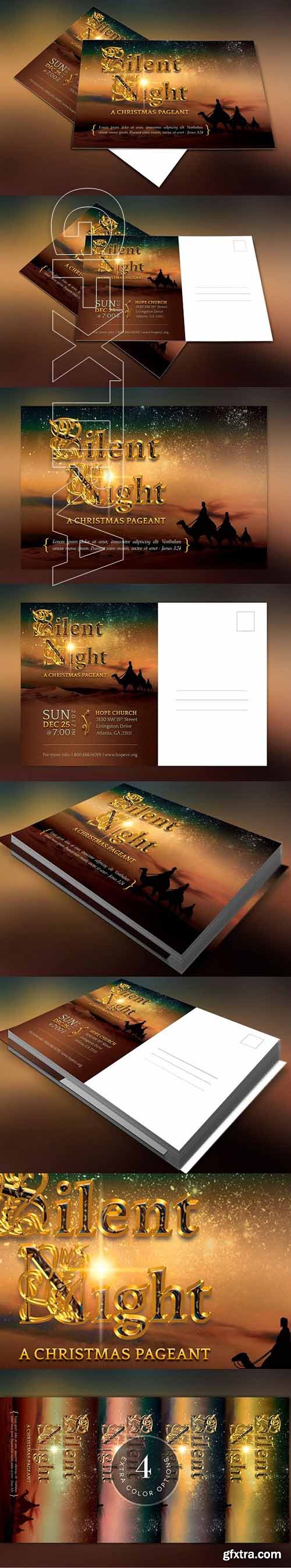 CreativeMarket - Silent Night Postcard Template 2051920