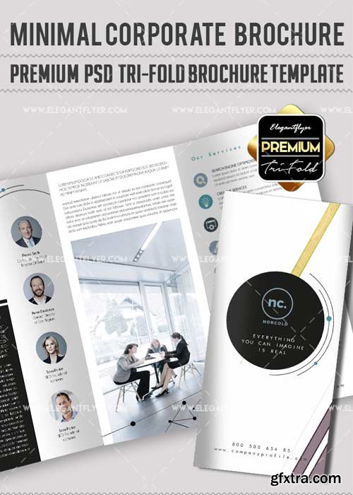 Minimal Corporate V14 Premium Tri-Fold PSD Brochure Template