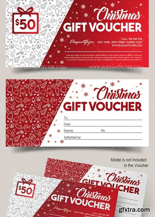 Christmas V02 2017 Gift Certificate PSD Template