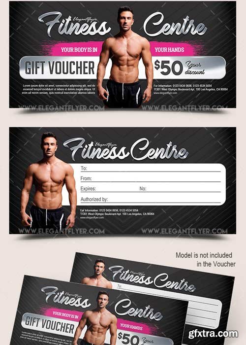 Fitness Centre V2 Premium Gift Certificate PSD Template