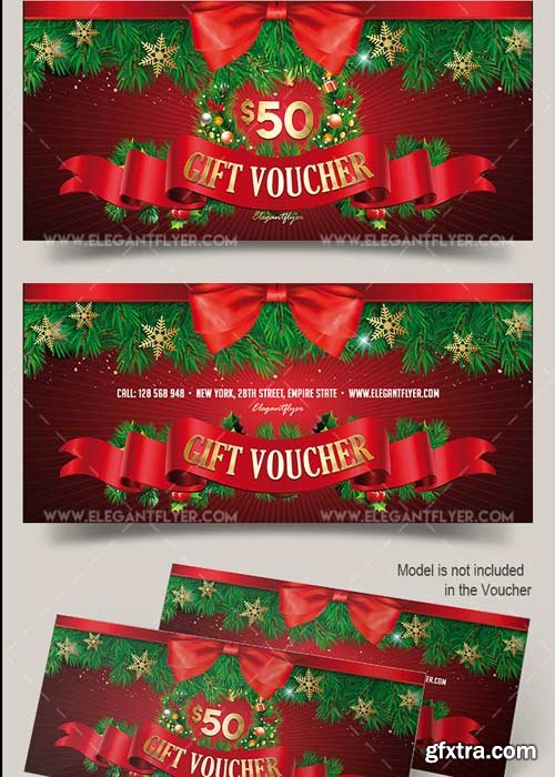 Christmas V3 2017 Premium Gift Certificate PSD Template