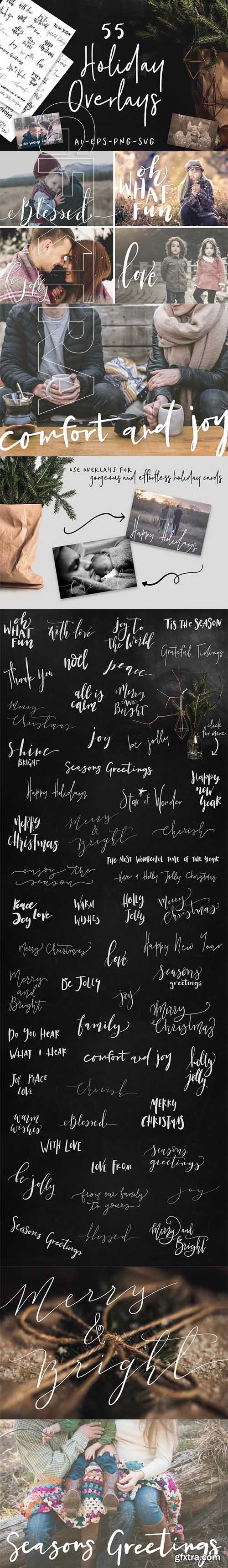 CreativeMarket - 55 Hand Lettered Holiday Overlays 2039090