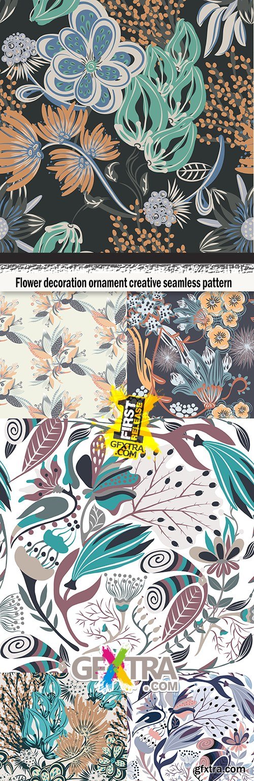 Flower decoration ornament creative seamless pattern