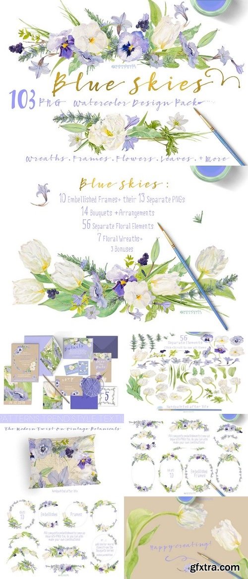 CM - Watercolor Design Pack-Blue Skies 1431936