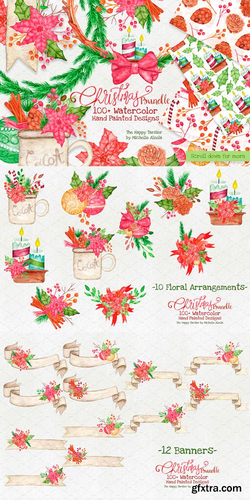 CM - Christmas Watercolor BUNDLE 2007784