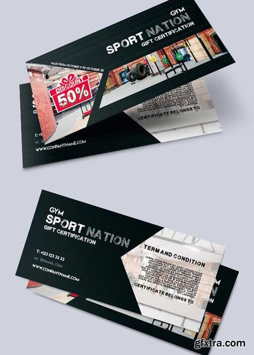 Sport Nation V1 Premium Gift Certificate PSD Template