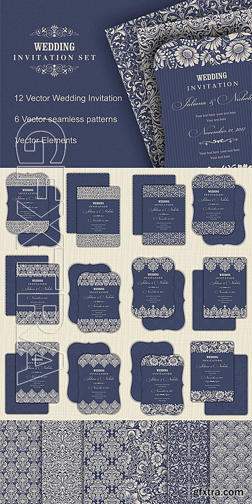 CM - Wedding Set Pattern and Invitation 1417674