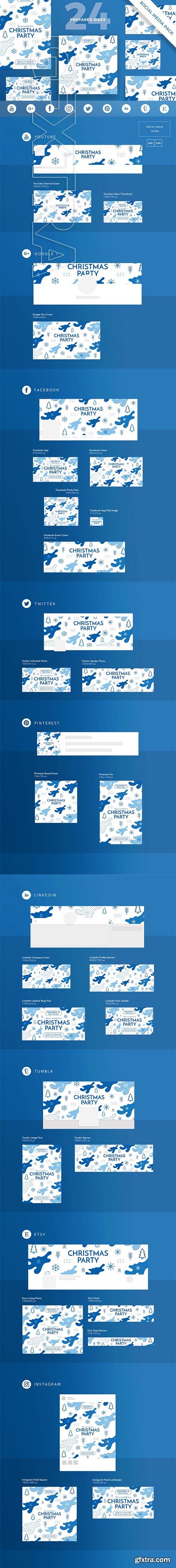 CreativeMarket - Social Media Pack Christmas Party 2048842