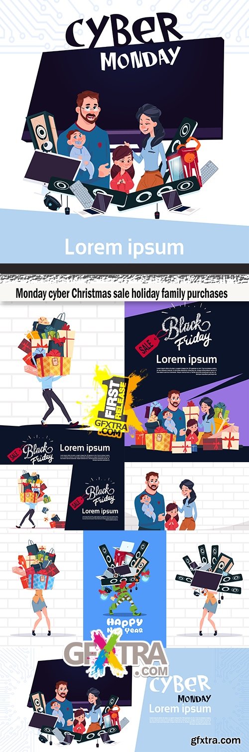 Monday cyber Christmas sale holiday market family purchases