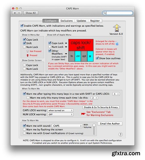 CAPS Warn 6.2 (macOS)