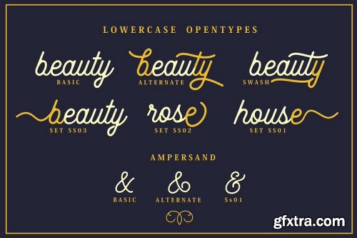 CreativeMarket The Beauty Script & Ornaments 1774606