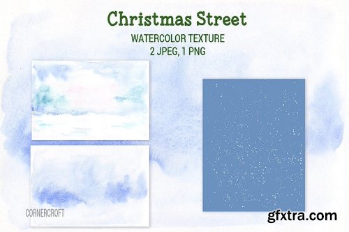 CreativeMarket Watercolor Christmas Street 2061412