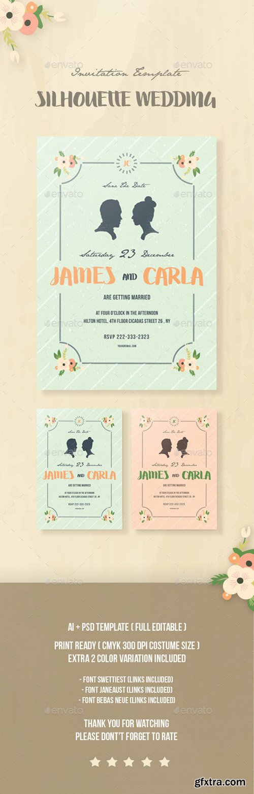 GR - Silhouette Wedding Invitation 13878382