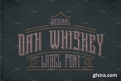 CreativeMarket Oak Whiskey Vintage Label Typeface 2028556