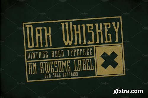 CreativeMarket Oak Whiskey Vintage Label Typeface 2028556