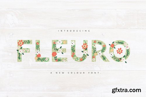 CreativeMarket NEW! FLEURO Colour Font 2019433