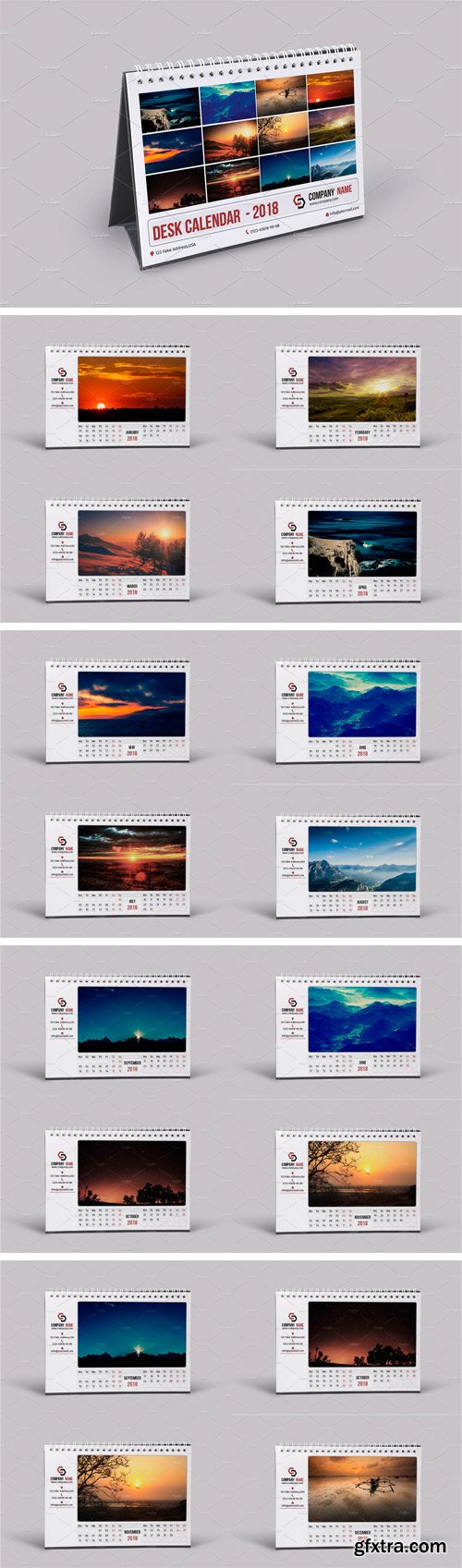 CM - Desk Calendar Template 2018 - V12 /2016846