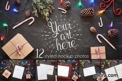 CreativeMarket Candy Cane Lane Mockup Photo Bundle 2028845