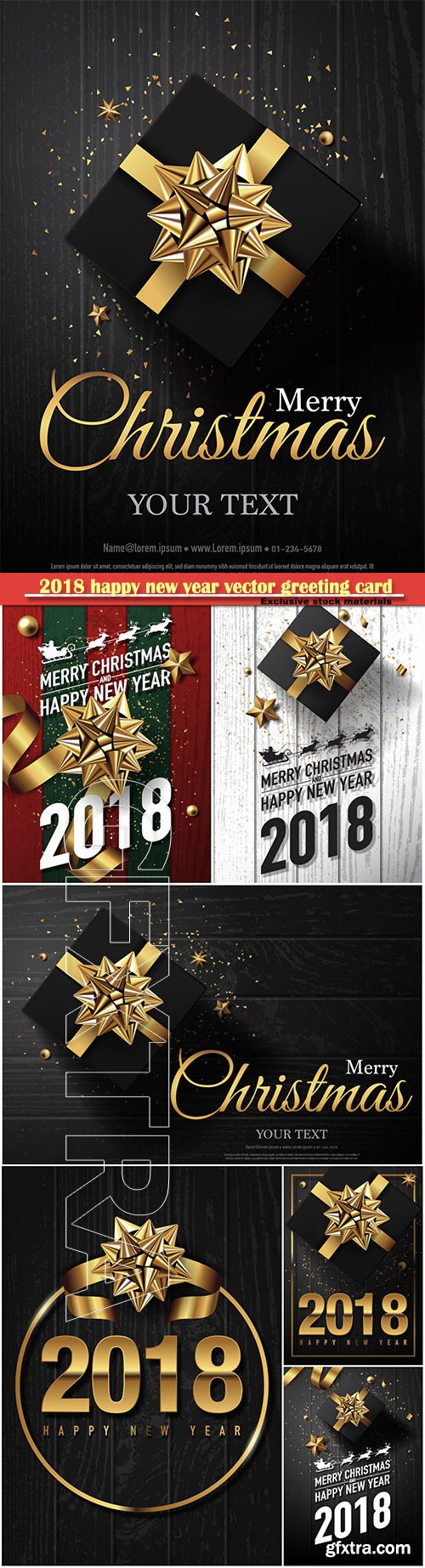 2018 happy new year vector greeting card