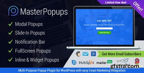 CodeCanyon - Master Popups v1.3.0 - WordPress Popup Plugin for Email Subscription - 20142807