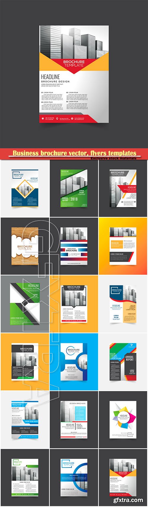 Business brochure vector, flyers templates, report cover design # 86