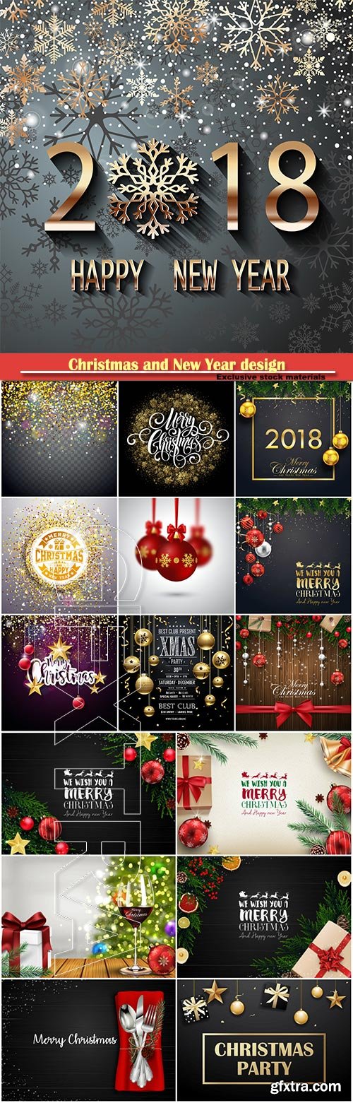 Christmas and New Year design vector illustration