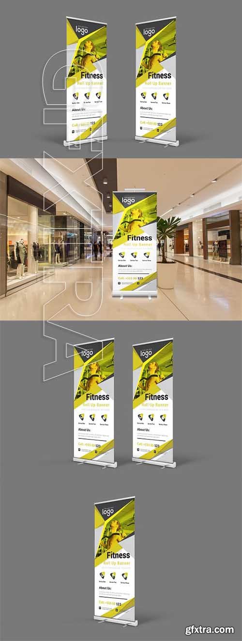 CreativeMarket - Fitness Roll Up Banner 2046075