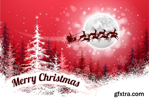 Merry christmas and New Year greeting vector decorations