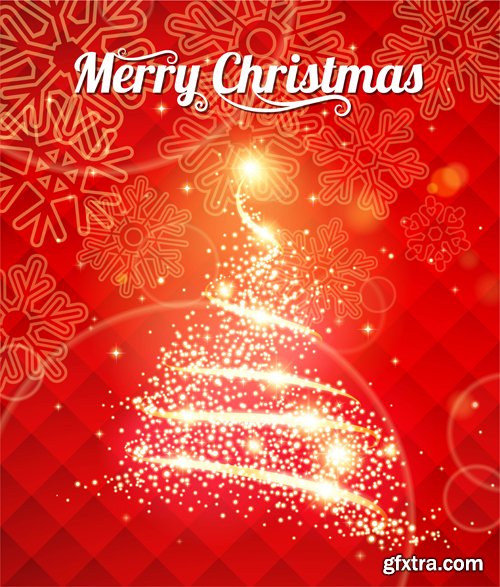 Merry christmas and New Year greeting vector decorations