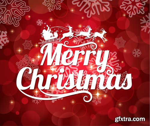 Merry christmas and New Year greeting vector decorations