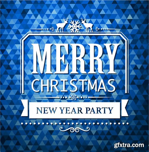 Merry christmas and New Year greeting vector decorations and card