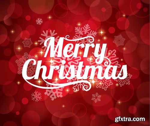 Merry christmas and New Year greeting vector decorations