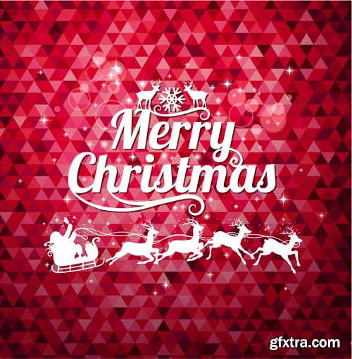 Merry christmas and New Year greeting vector decorations and card