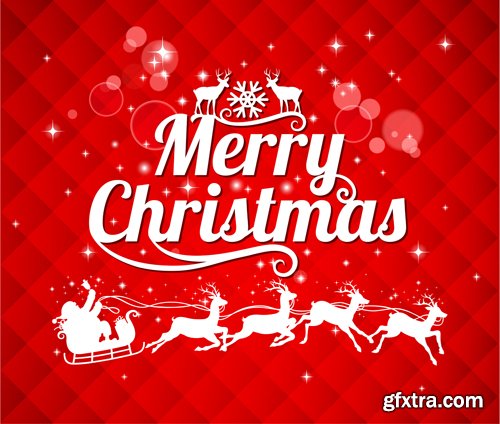 Merry christmas and New Year greeting vector decorations and card