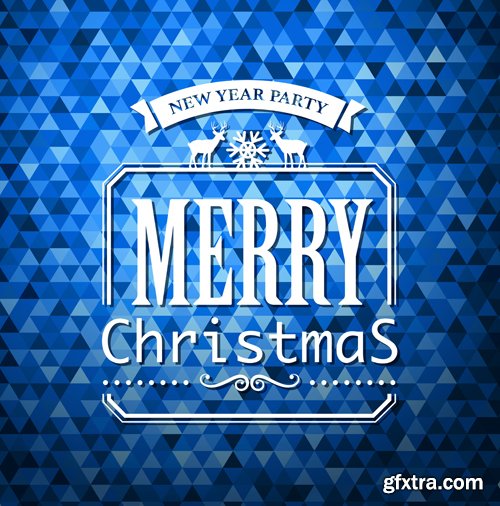 Merry christmas and New Year greeting vector decorations and card