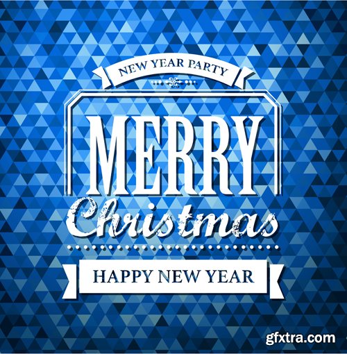 Merry christmas and New Year greeting vector decorations and card