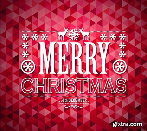 Merry christmas and New Year greeting vector decorations and card