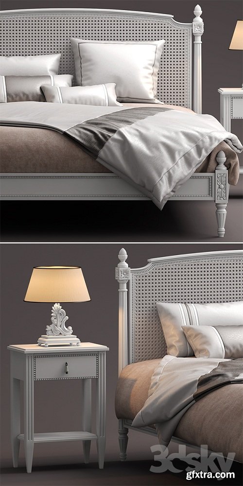 Bed roche bobois lit josephine 3d Model