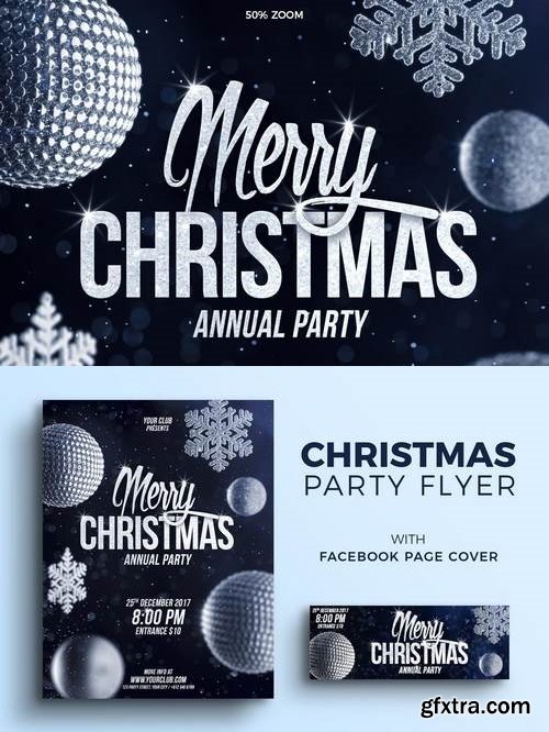 Christmas Party Flyer and Facebook Cover