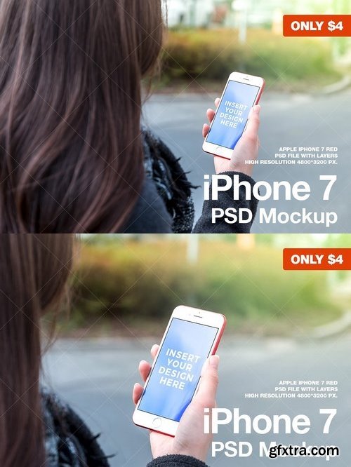 CM - iPhone 7 RED PSD Mockup 1419614